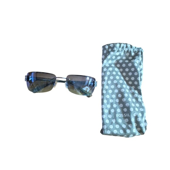 Fossil Ladanna Vintage Sunglasses Rhinestone Rimless Womens Sunglasses MS3977 - Picture 4 of 7